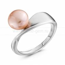 Кольцо из серебра с розовой жемчужиной 8-8,5 мм. Артикул 10360
