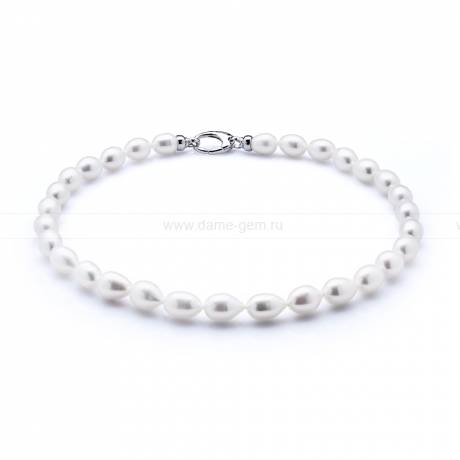 Ожерелье из 30 жемчужин из белого рисообразного жемчуга 10-11 мм. Артикул 10603