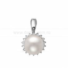 Кулон из серебра с белой жемчужиной 9,5-10 мм. Артикул 10717