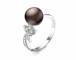 Кольцо из серебра с черной жемчужиной 8,5-9 мм. Артикул 10923