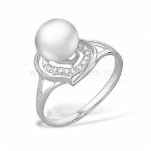 Кольцо из серебра с белой жемчужиной 7-7,5 мм. Артикул 11429