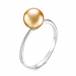Кольцо из золота с золотистой морской жемчужиной Акойя 7,5-8 мм. Артикул 11653