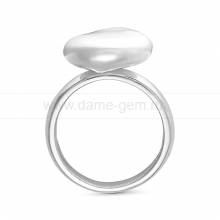 Кольцо из серебра с белой барочной жемчужиной 13 мм. Артикул 11802