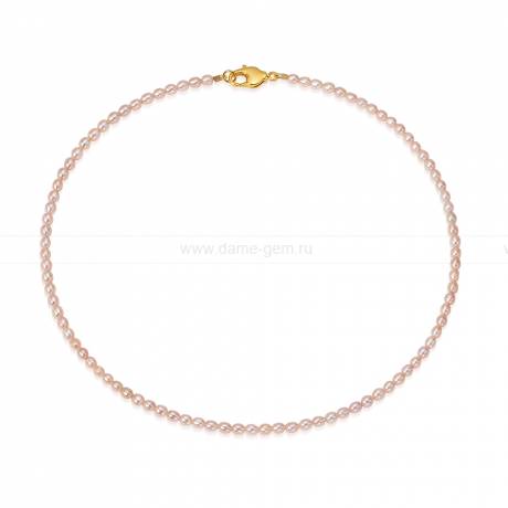 Ожерелье из рисообразного розового жемчуга 5 мм. Артикул 12712