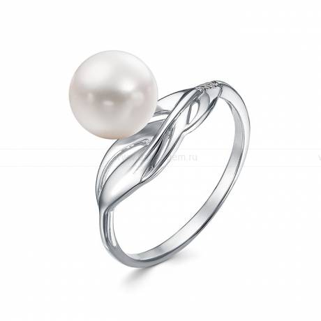 Кольцо из серебра с белой жемчужиной 7,5-8 мм. Артикул 9256