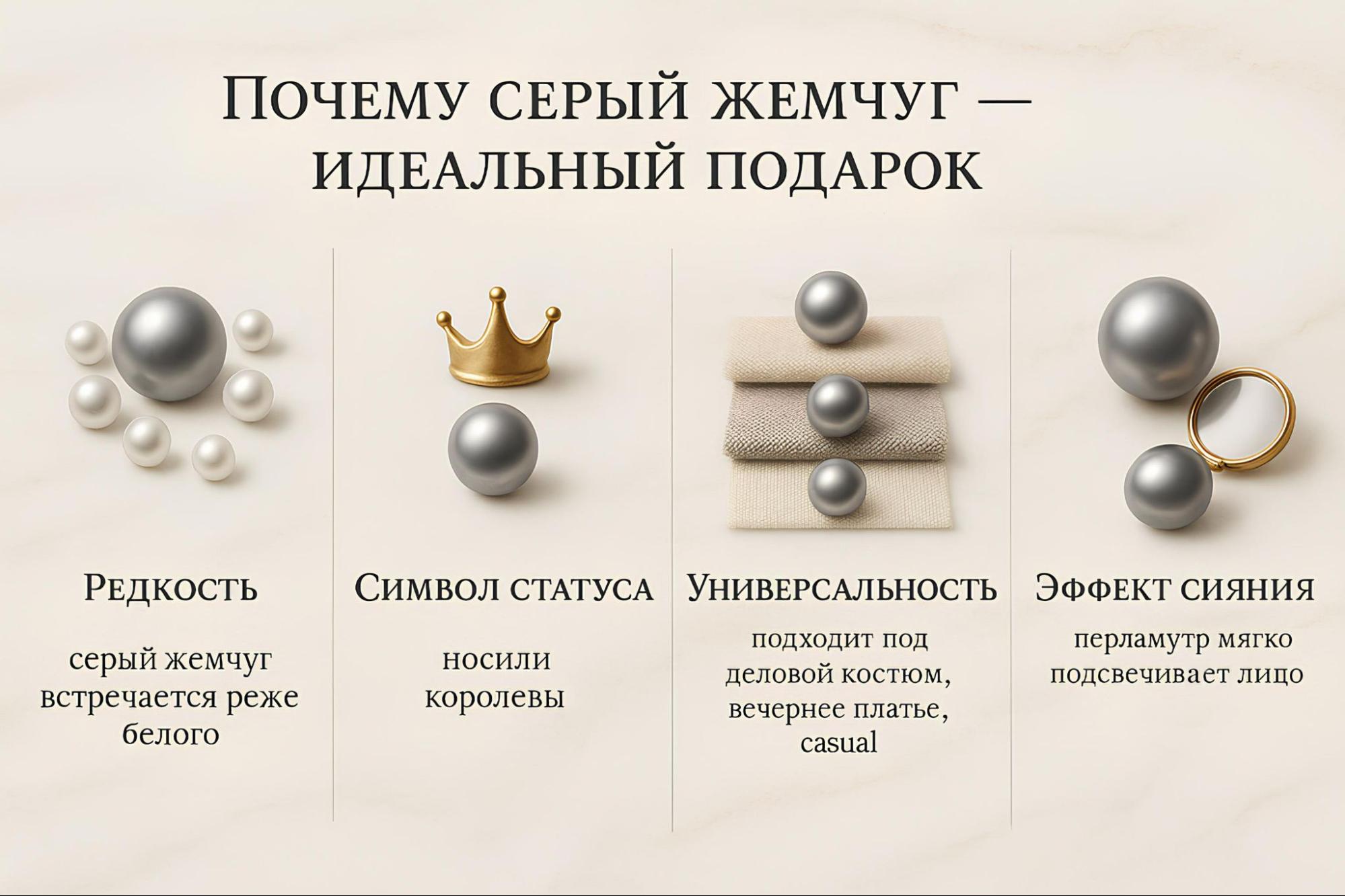 серый жемчуг — идеальный подарок