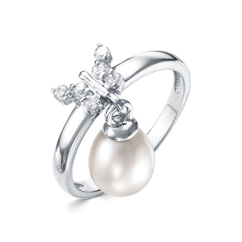 Кольцо из серебра 925 пробы с морской Австралийской жемчужиной 9-9,5 мм. Артикул 12338