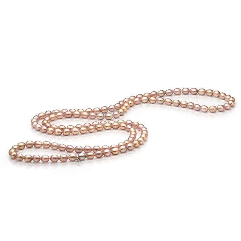 Бусы из розового рисообразного речного жемчуга 7,5-8 мм. Качество жемчуга наивысшее ААА. Артикул 9686 Бусы из розового рисообразного речного жемчуга 7,5-8 мм. Качество жемчуга наивысшее ААА. Артикул 9686