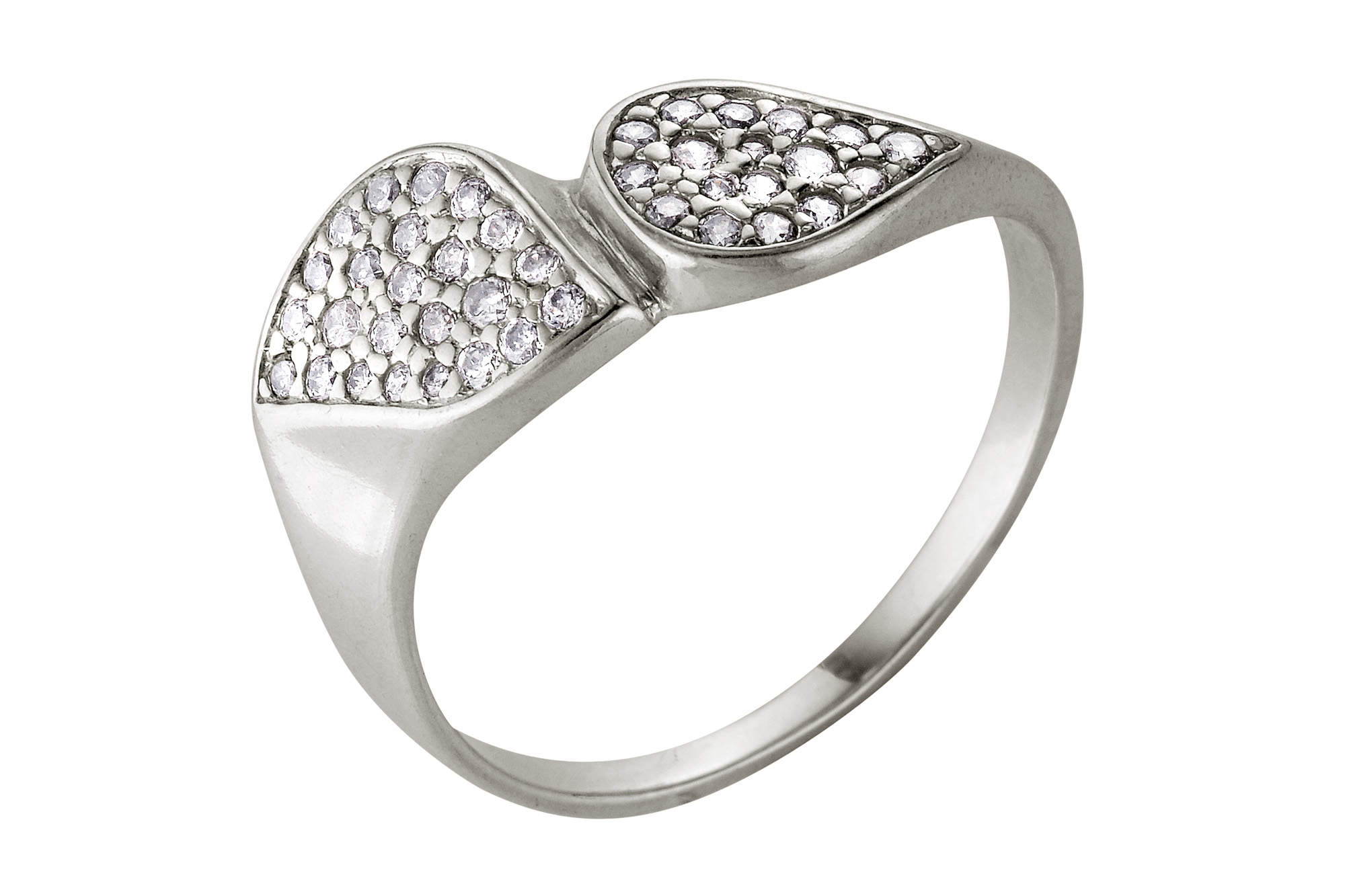 Кольцо из серебра 925 пробы с фианитами. Артикул 12364