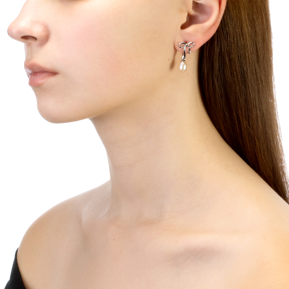 Серьги из серебра с розовыми жемчужинами 7,5-8 мм. Артикул 11487 Серьги из серебра с розовыми жемчужинами 7,5-8 мм. Артикул 11487