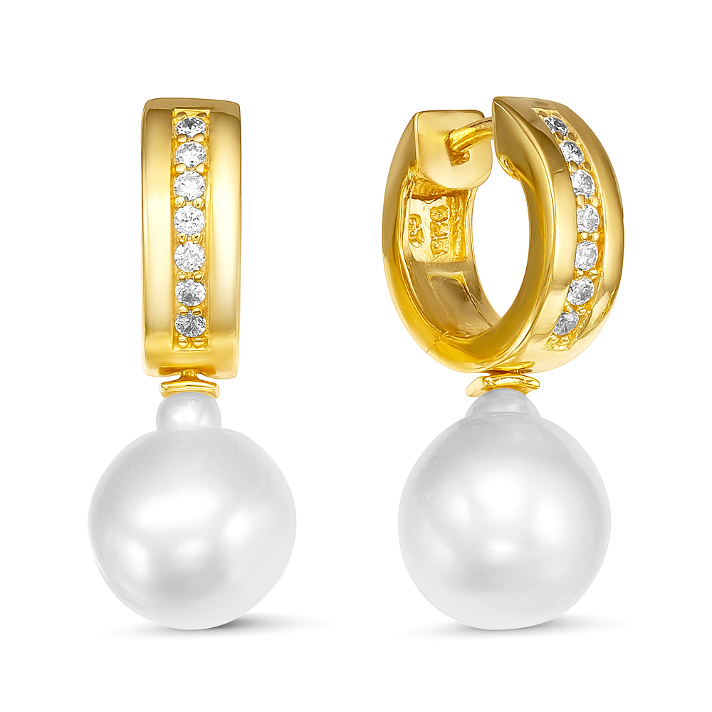 Серьги из серебра с Австралийскими жемчужинами 10-10,5 мм. Артикул 12161 Серьги из серебра с Австралийскими жемчужинами 10-10,5 мм. Артикул 12161