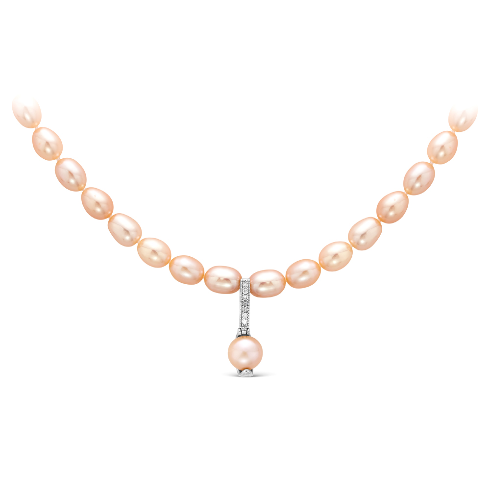 Ожерелье с кулоном из розового речного жемчуга 7,5-8 мм. Качество жемчуга наивысшее ААА. Артикул 9941 Ожерелье с кулоном из розового речного жемчуга 7,5-8 мм. Качество жемчуга наивысшее ААА. Артикул 9941