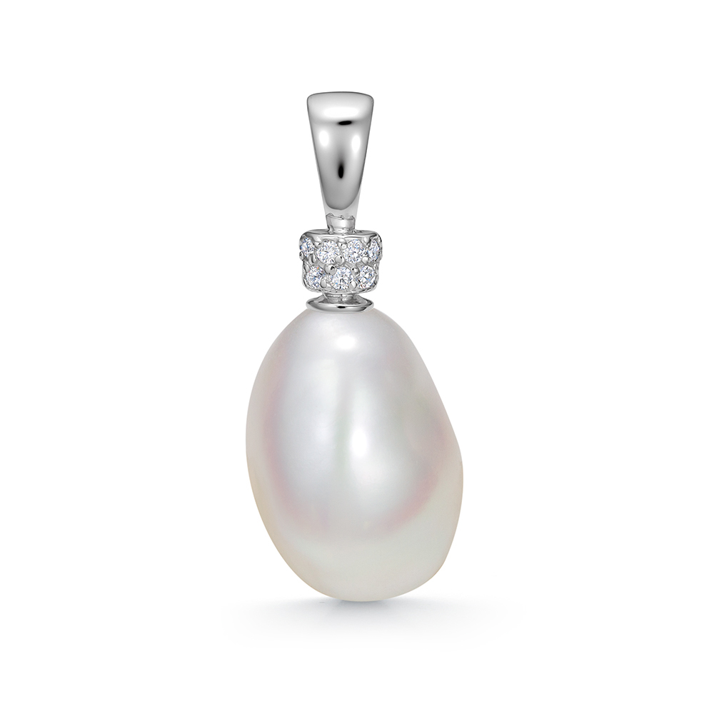 Кулон из серебра с белой жемчужиной "Барокко" 10-11 мм. Артикул 10259 Кулон из серебра с белой жемчужиной "Барокко" 10-11 мм. Артикул 10259