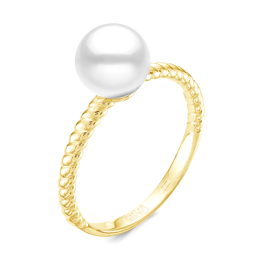 Кольцо из серебра 925 пробы с белой жемчужиной 7,5-8 мм. Артикул 12278 Кольцо из серебра 925 пробы с белой жемчужиной 7,5-8 мм. Артикул 12278