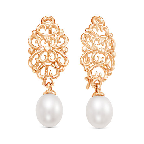 Серьги из серебра с белыми жемчужинами 7,5-8 мм. Артикул 12463 Серьги из серебра с белыми жемчужинами 7,5-8 мм. Артикул 12463