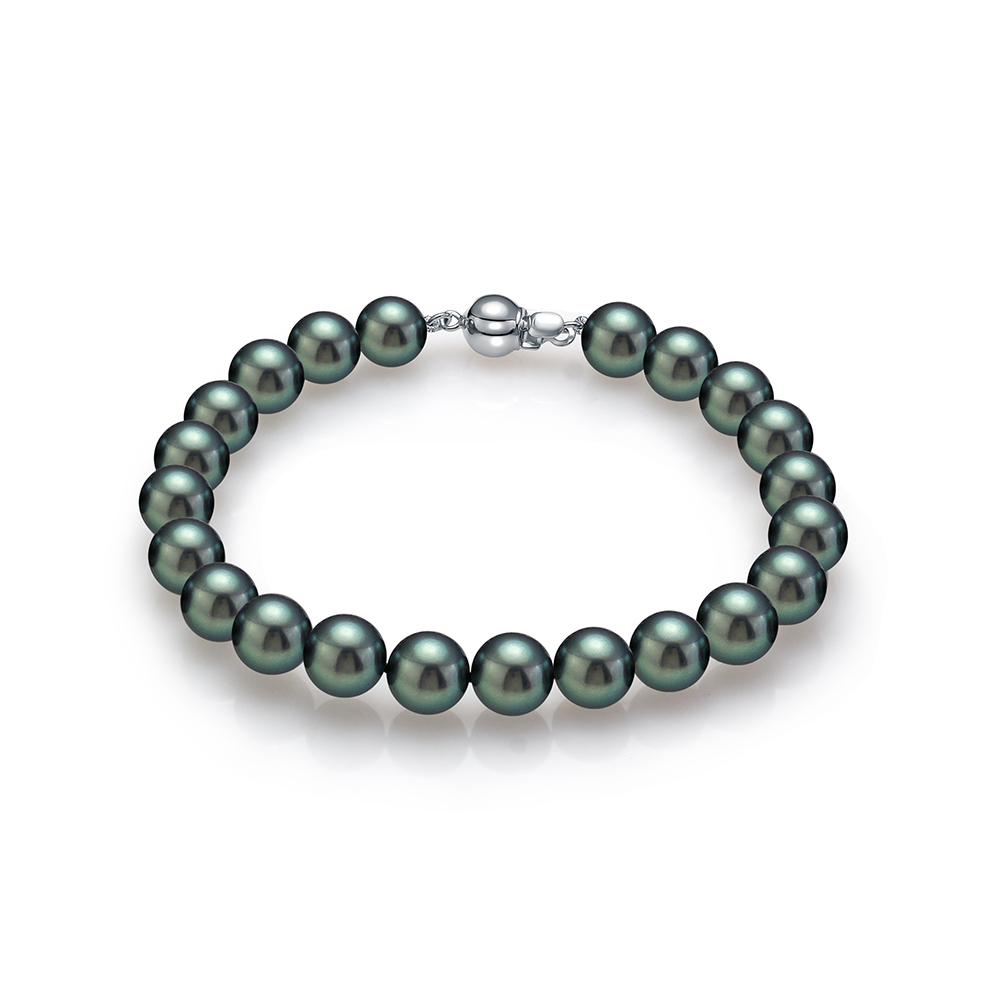 Браслет из черного морского жемчуга Акойя (Япония) 7,5-8 мм. Качество жемчуга наивысшее ААА. Артикул 9121