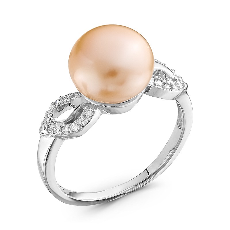 Кольцо из серебра 925 пробы с розовой жемчужиной 8,5-9,5 мм. Артикул 10358 Кольцо из серебра 925 пробы с розовой жемчужиной 8,5-9,5 мм. Артикул 10358