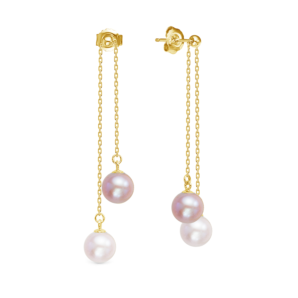 Серьги из серебра с розовыми жемчужинами 6,5-7 мм. Артикул 12462 Серьги из серебра с розовыми жемчужинами 6,5-7 мм. Артикул 12462