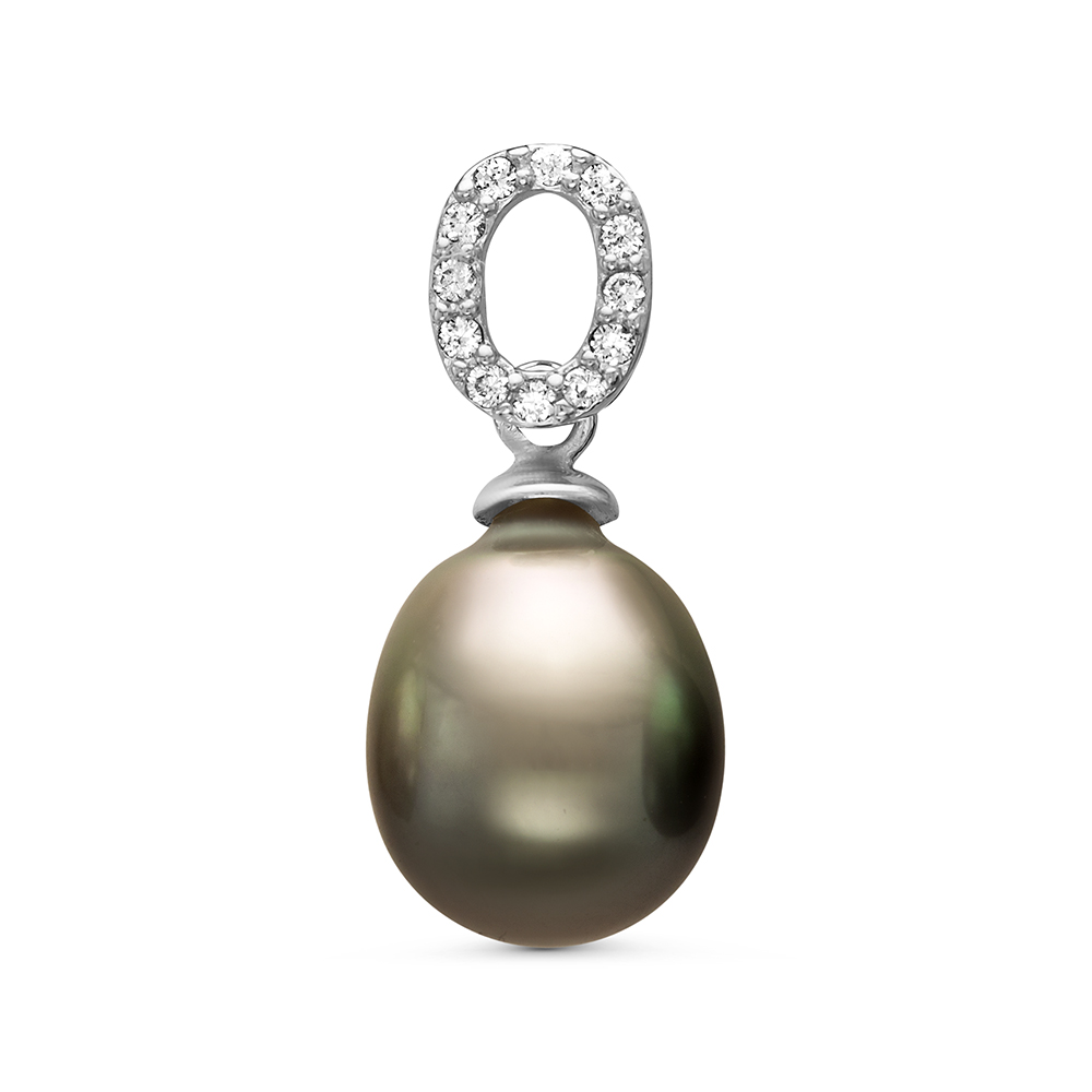 Кулон из серебра с черной Таитянской жемчужиной 11-11,5 мм. Артикул 11090