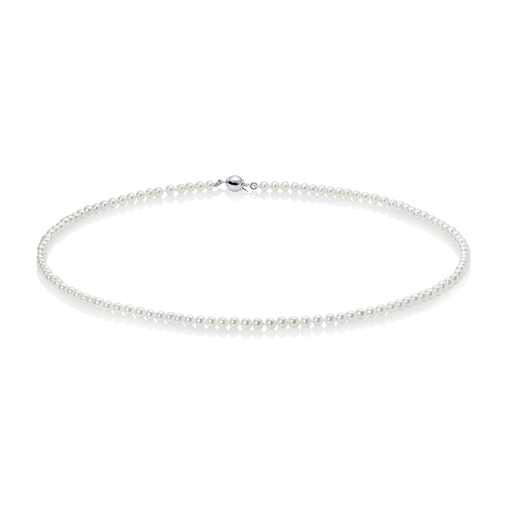 Ожерелье из белого морского жемчуга Акойя (Япония) 4-4,5 мм. Качество жемчуга наивысшее ААА. Артикул 10293