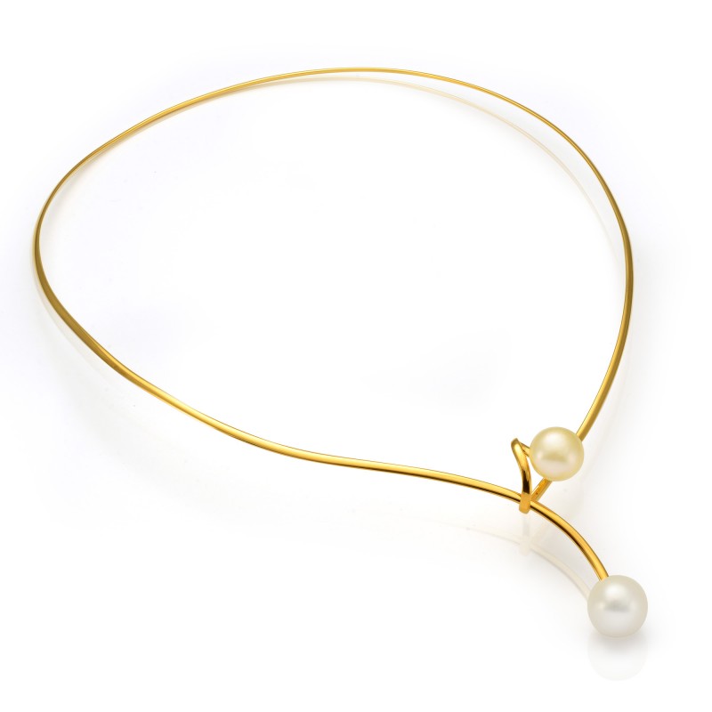 Колье из серебра 925 пробы с морскими Австралийскими жемчужинами 10-11 мм. Артикул 9922