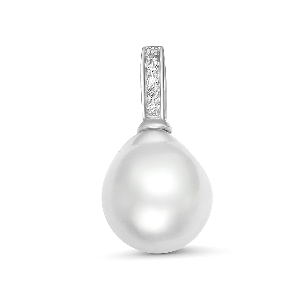 Кулон из серебра с белой Австралийской жемчужиной 10,6-10,9 мм. Артикул 12253 Кулон из серебра с белой Австралийской жемчужиной 10,6-10,9 мм. Артикул 12253
