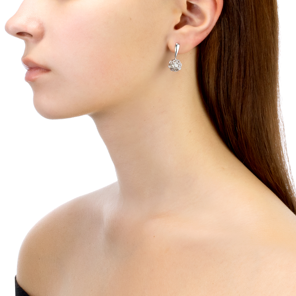 Серьги из серебра с белыми жемчужинами 6,5-7 мм. Артикул 11512 Серьги из серебра с белыми жемчужинами 6,5-7 мм. Артикул 11512