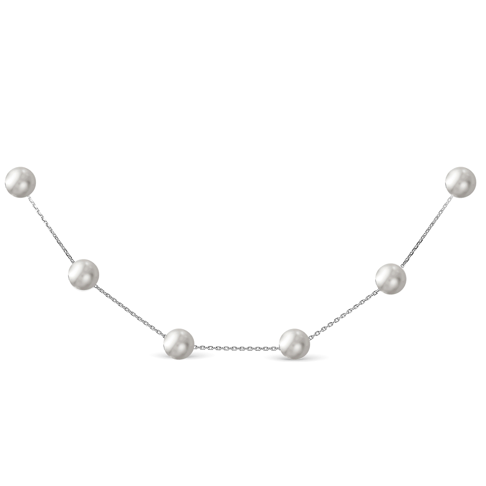 Цепочка из сплава с серыми речными жемчужинами 8-8,5 мм. Артикул 12051 Цепочка из сплава с серыми речными жемчужинами 8-8,5 мм. Артикул 12051