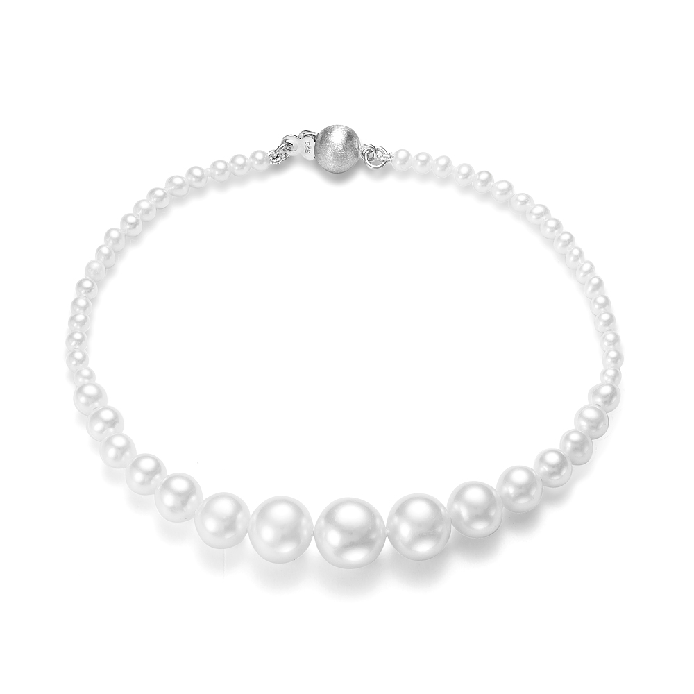 Браслет из белого круглого морского жемчуга 3-8,5 мм. Качество жемчуга высокое АА+. Артикул 11865 Браслет из белого круглого морского жемчуга 3-8,5 мм. Качество жемчуга высокое АА+. Артикул 11865