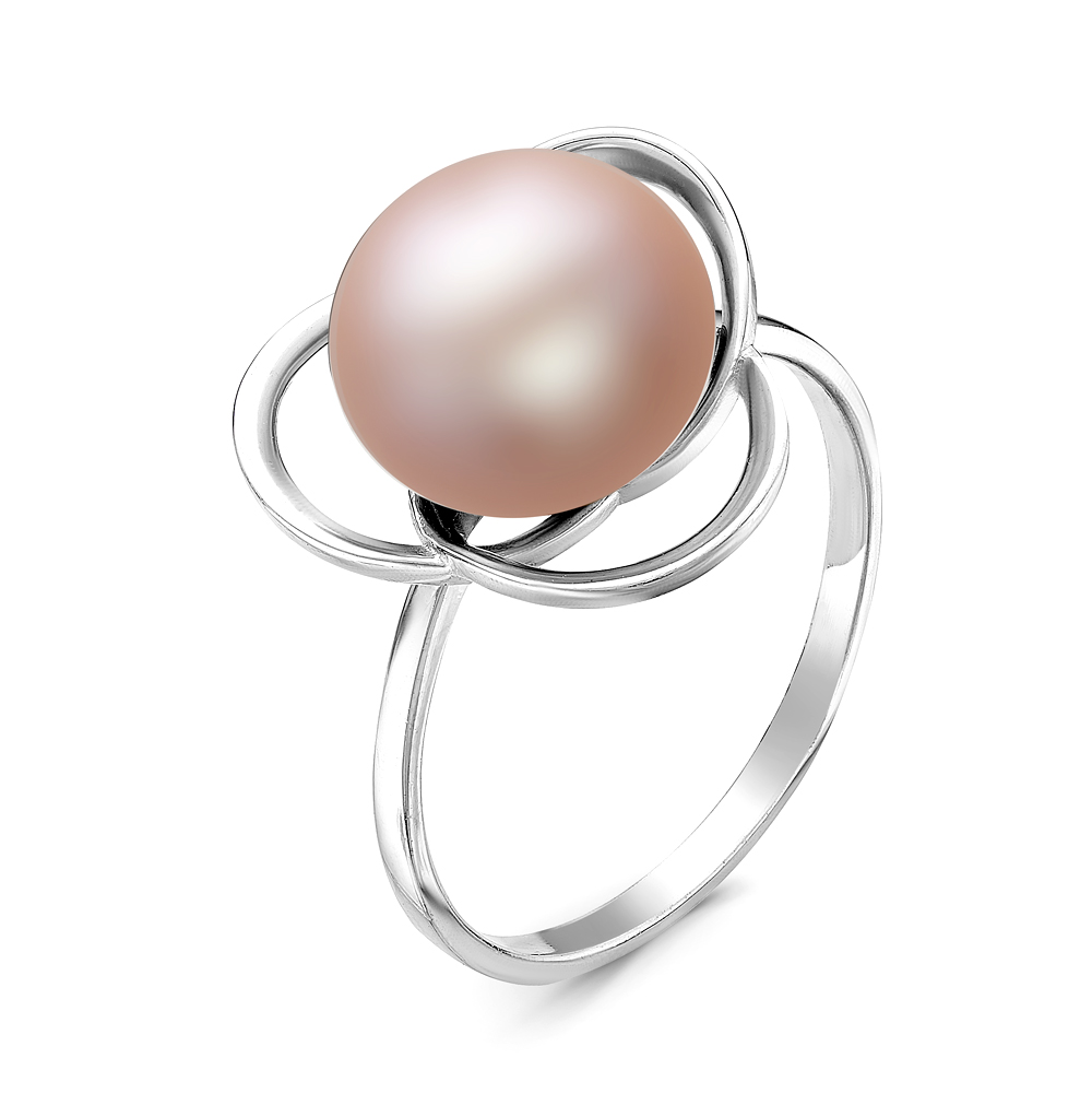 Кольцо из серебра 925 пробы с розовой жемчужиной 10,5-11 мм. Артикул 11498 Кольцо из серебра 925 пробы с розовой жемчужиной 10,5-11 мм. Артикул 11498