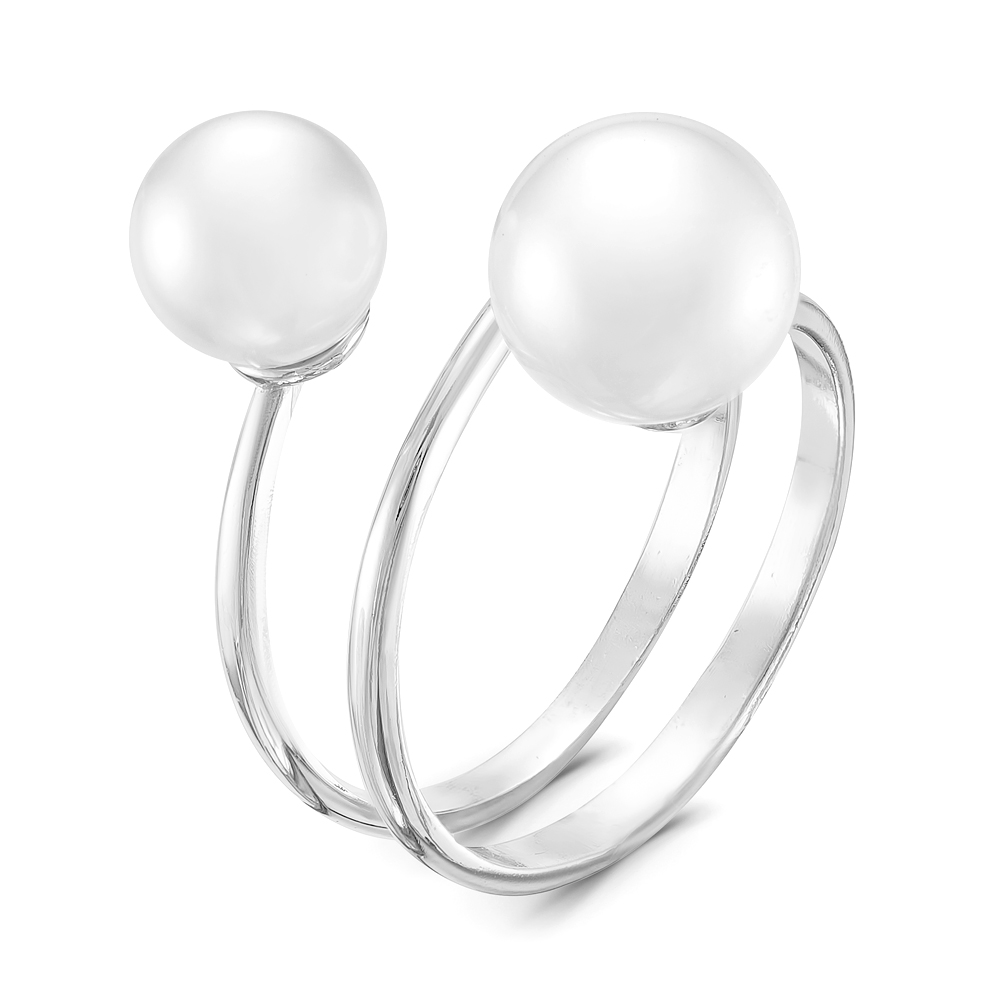 Кольцо из серебра 925 пробы с белыми жемчужинами 7-8,5 мм. Артикул 9460 Кольцо из серебра 925 пробы с белыми жемчужинами 7-8,5 мм. Артикул 9460