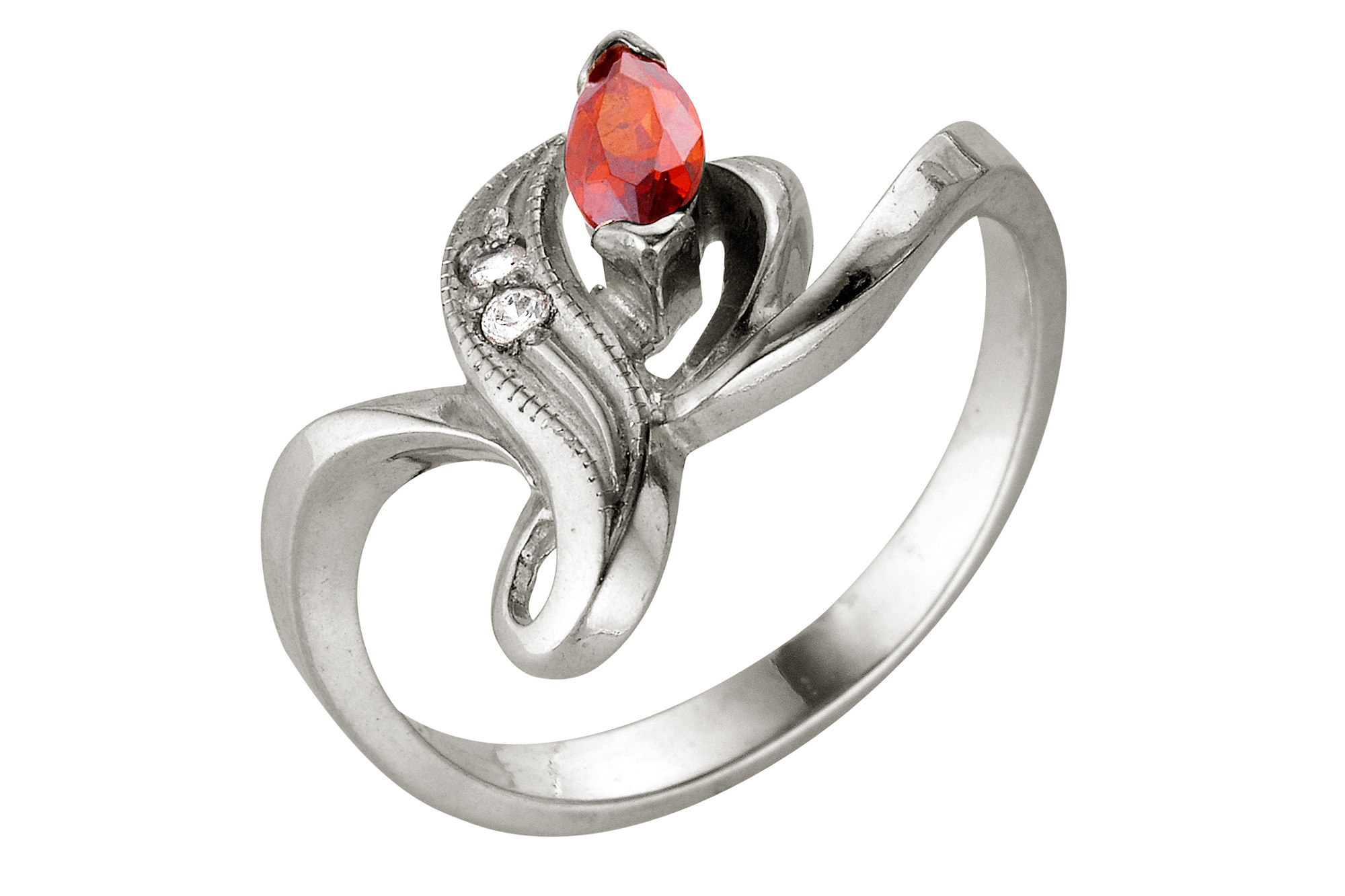 Кольцо из серебра 925 пробы с цветным фианитом. Артикул 12367