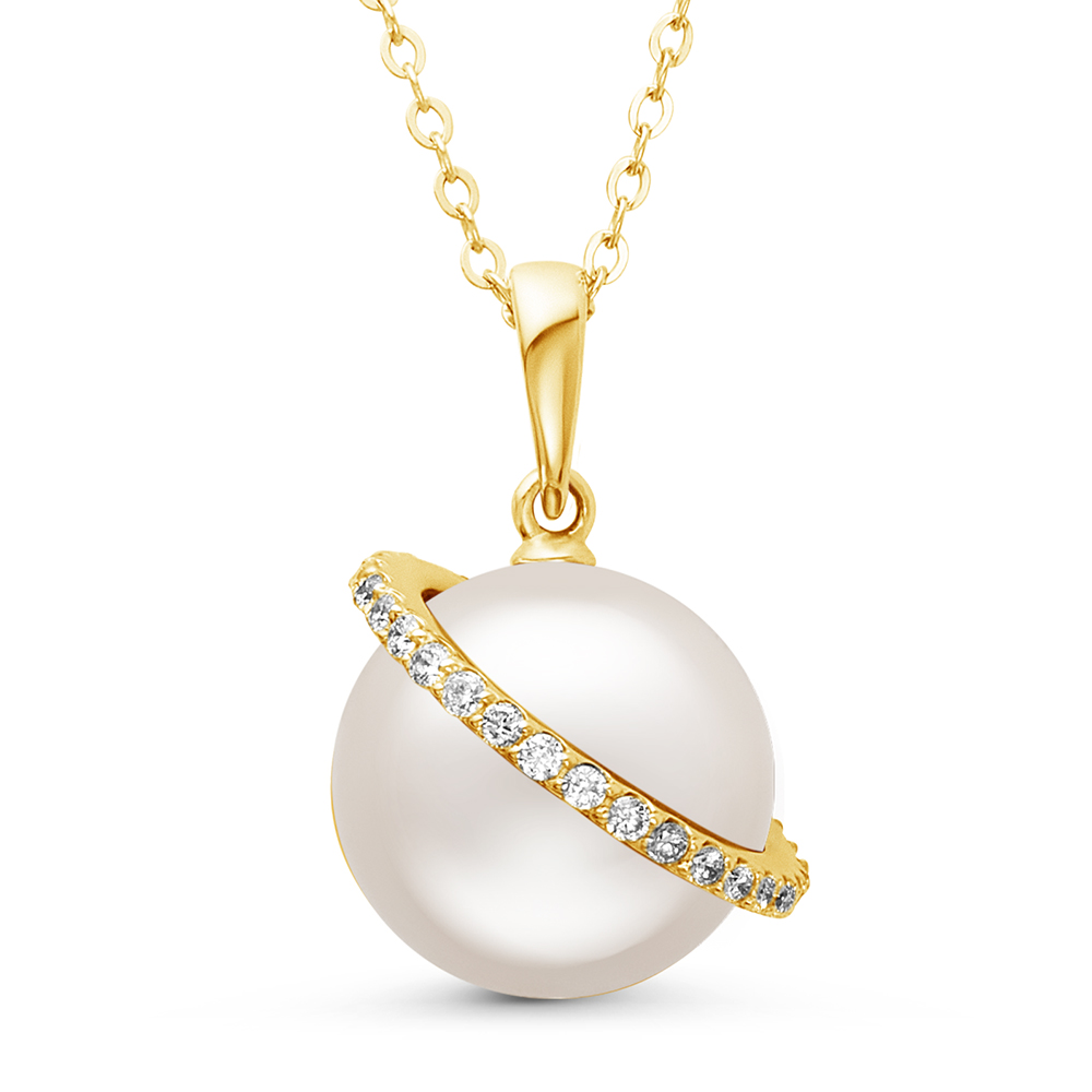 Подвеска из желтого золота с белой Австралийской жемчужиной 12-12,5 мм. Артикул 10692 Подвеска из желтого золота с белой Австралийской жемчужиной 12-12,5 мм. Артикул 10692