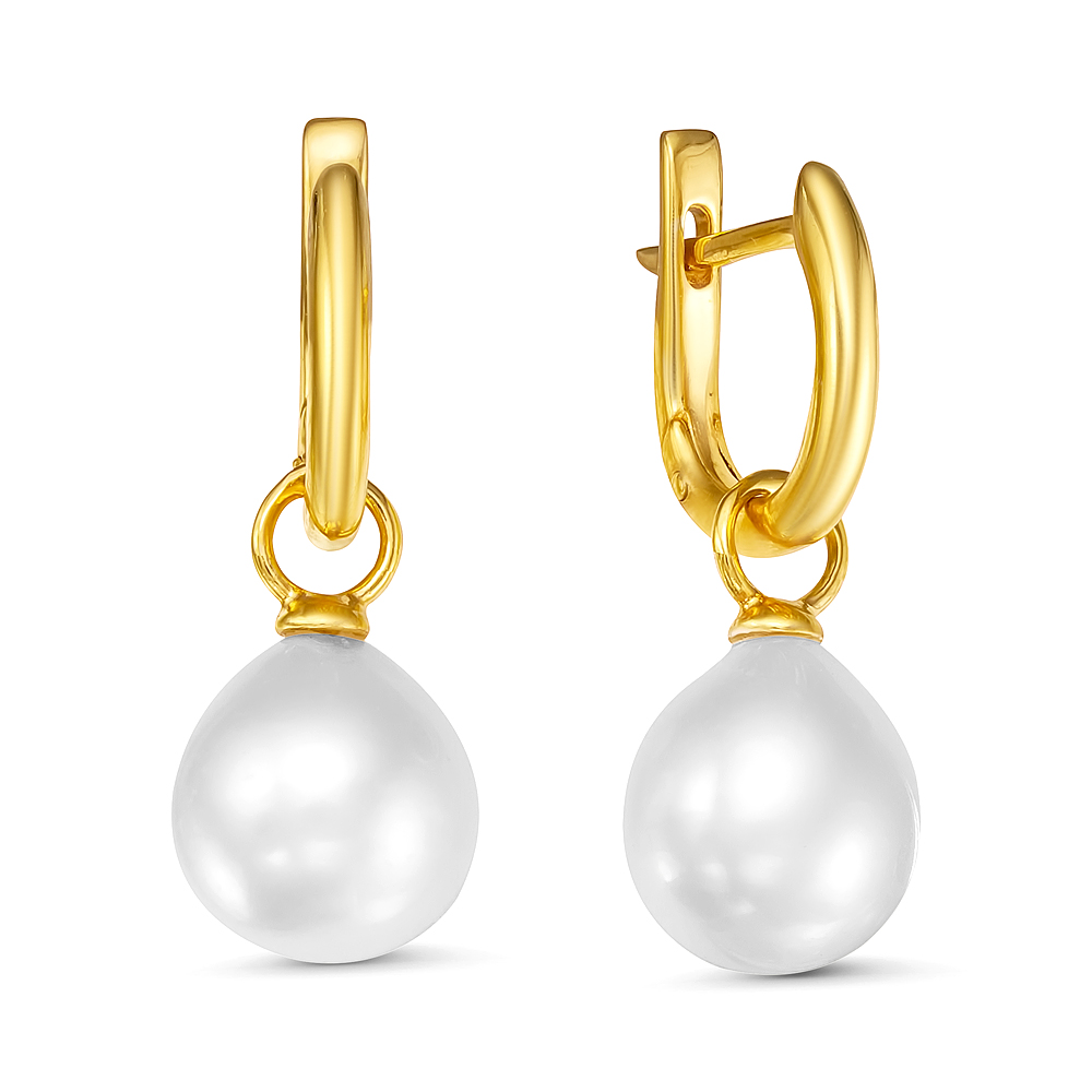 Серьги из серебра с Австралийскими жемчужинами 9,6-9,9 мм. Артикул 12162 Серьги из серебра с Австралийскими жемчужинами 9,6-9,9 мм. Артикул 12162