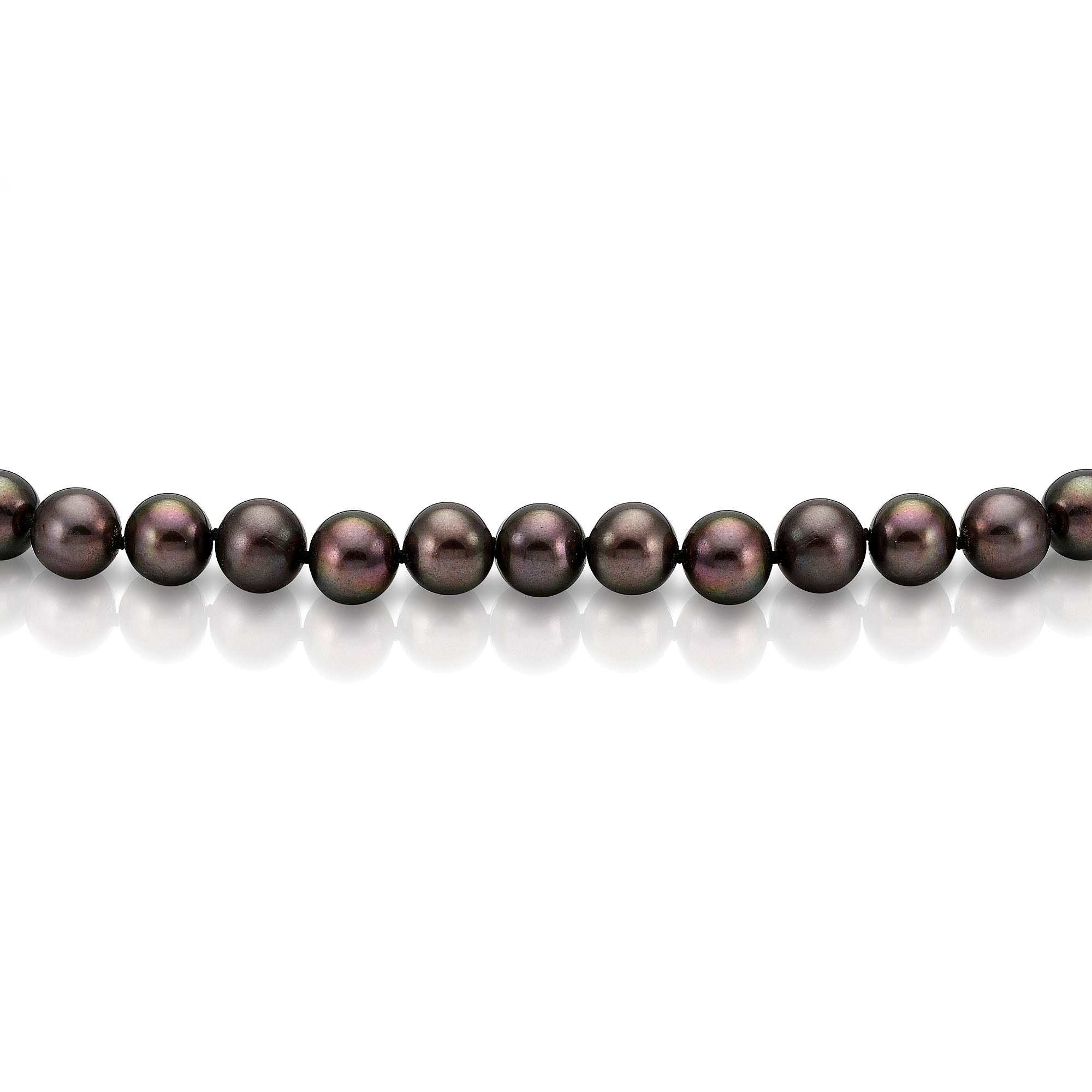 Ожерелье из черного морского круглого жемчуга 6,5-7 мм. Качество жемчуга наивысшее ААА. Артикул 7631