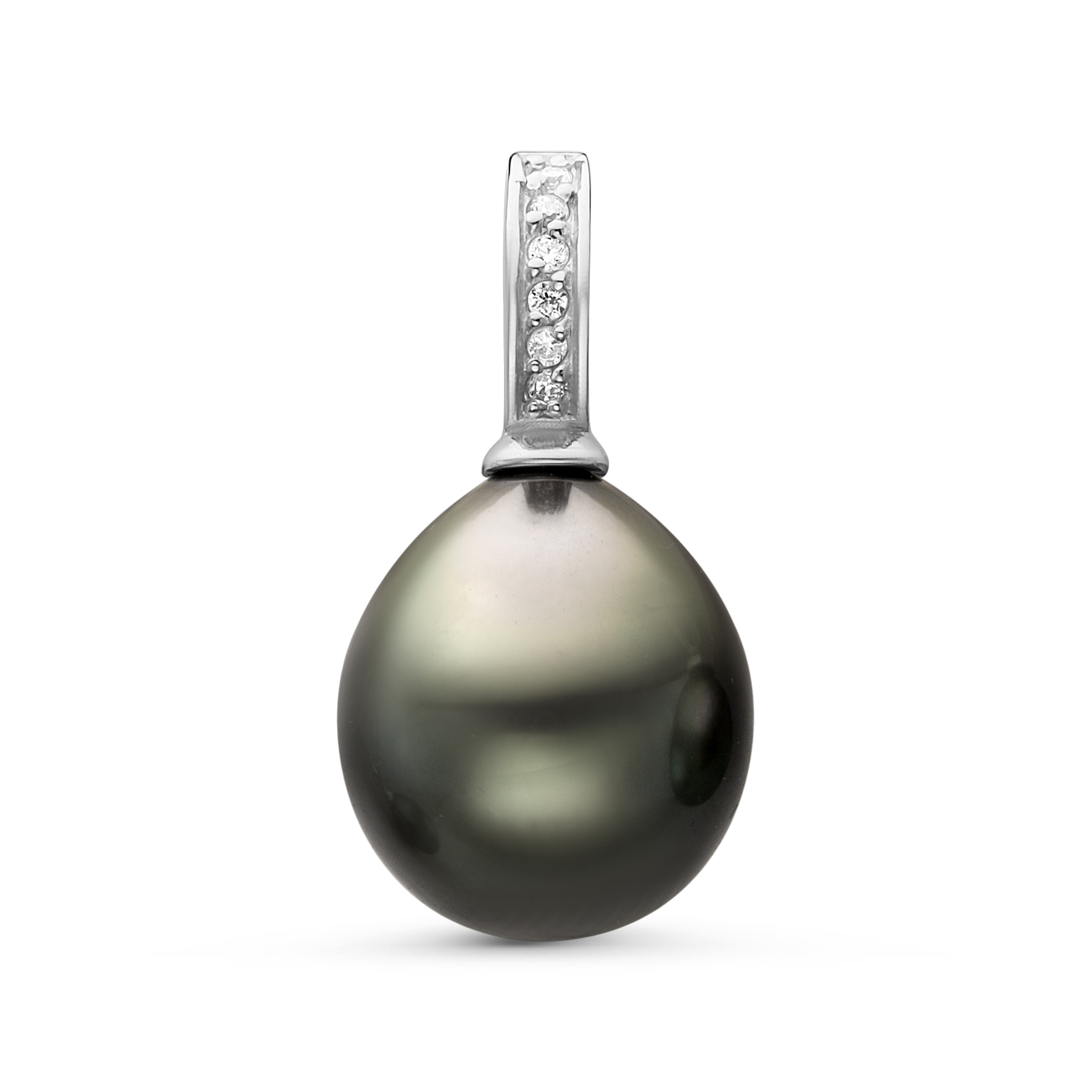 Кулон из серебра с черной Таитянской жемчужиной 10,6-10,9 мм. Артикул 11097