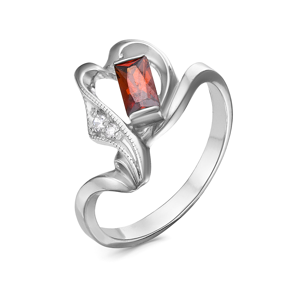 Кольцо из серебра 925 пробы, украшенное фианитами. Артикул 12532