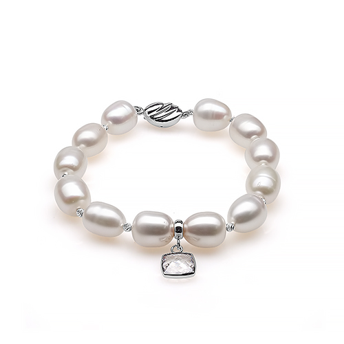 Браслет из белого жемчуга 10-11 мм с подвеской. Качество жемчуга наивысшее ААА. Артикул 10298 Браслет из белого жемчуга 10-11 мм с подвеской. Качество жемчуга наивысшее ААА. Артикул 10298