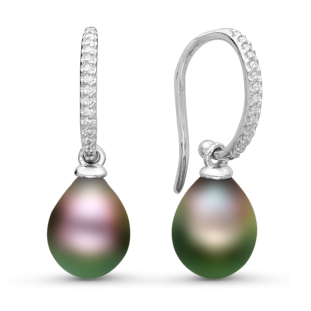 Серьги из серебра с Таитянскими жемчужинами 10-10,5 мм. Артикул 10810