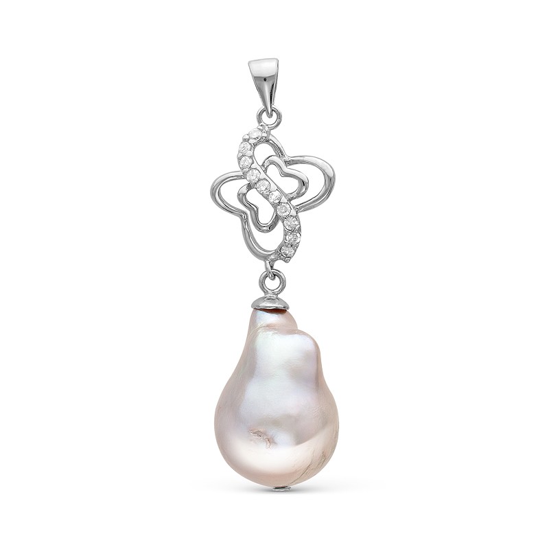 Кулон из серебра с серой жемчужиной "Барокко" 13-16 мм. Артикул 10257 Кулон из серебра с серой жемчужиной "Барокко" 13-16 мм. Артикул 10257