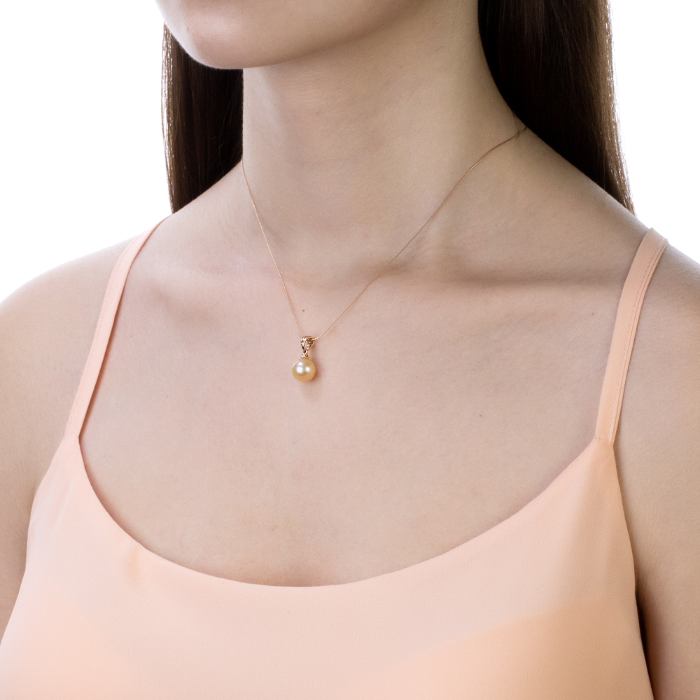 Кулон из серебра с розовой жемчужиной 8,5-9 мм. Артикул 11374 Кулон из серебра с розовой жемчужиной 8,5-9 мм. Артикул 11374