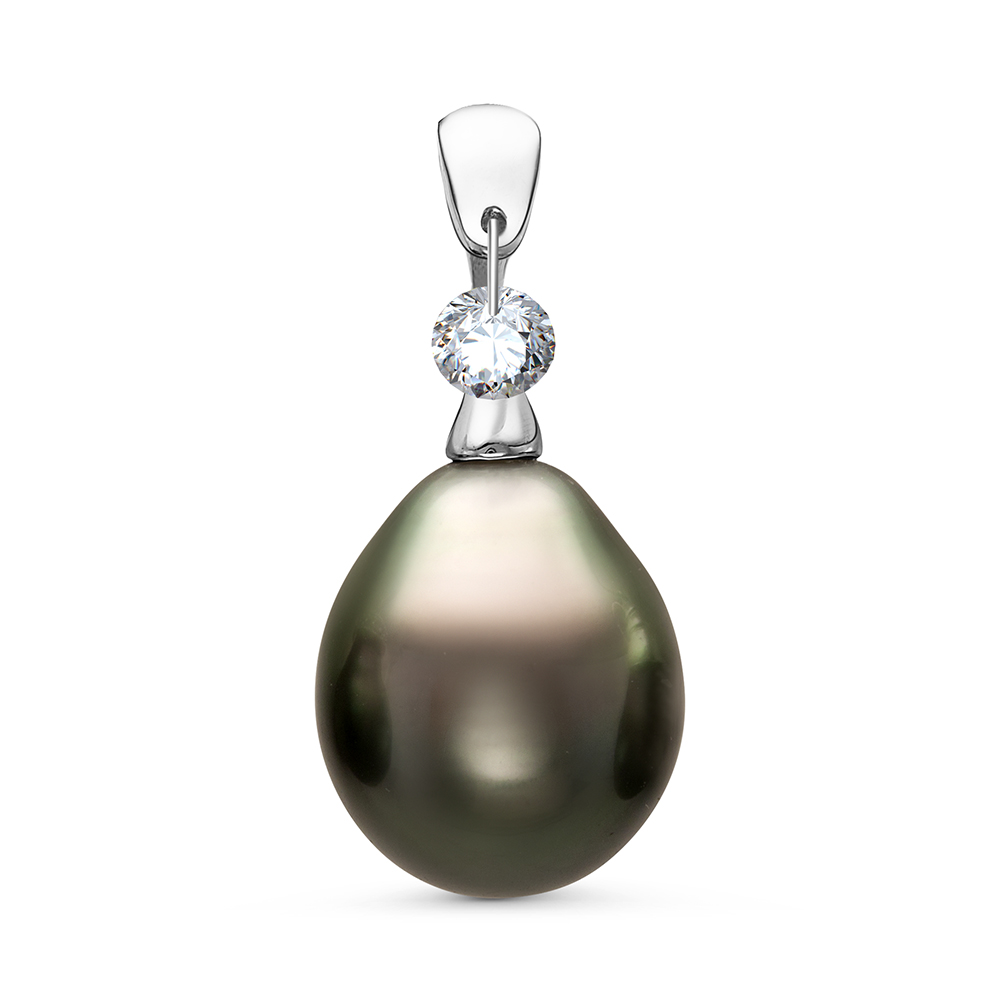 Кулон из серебра с черной Таитянской жемчужиной 10-10,5 мм. Артикул 10990 Кулон из серебра с черной Таитянской жемчужиной 10-10,5 мм. Артикул 10990