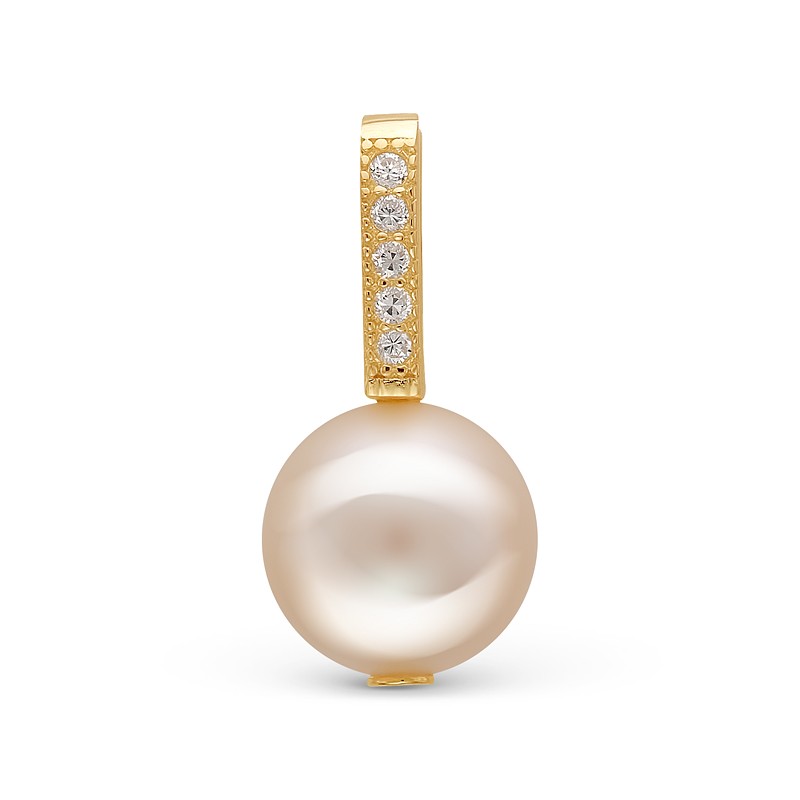 Подвеска из серебра с белой речной жемчужиной 9-10 мм. Артикул 10255