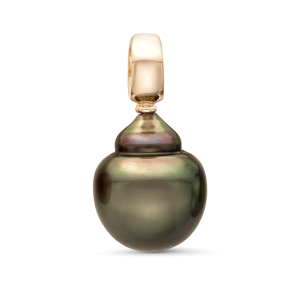 Кулон из серебра с черной Таитянской жемчужиной 12-12,5 мм. Артикул 11330