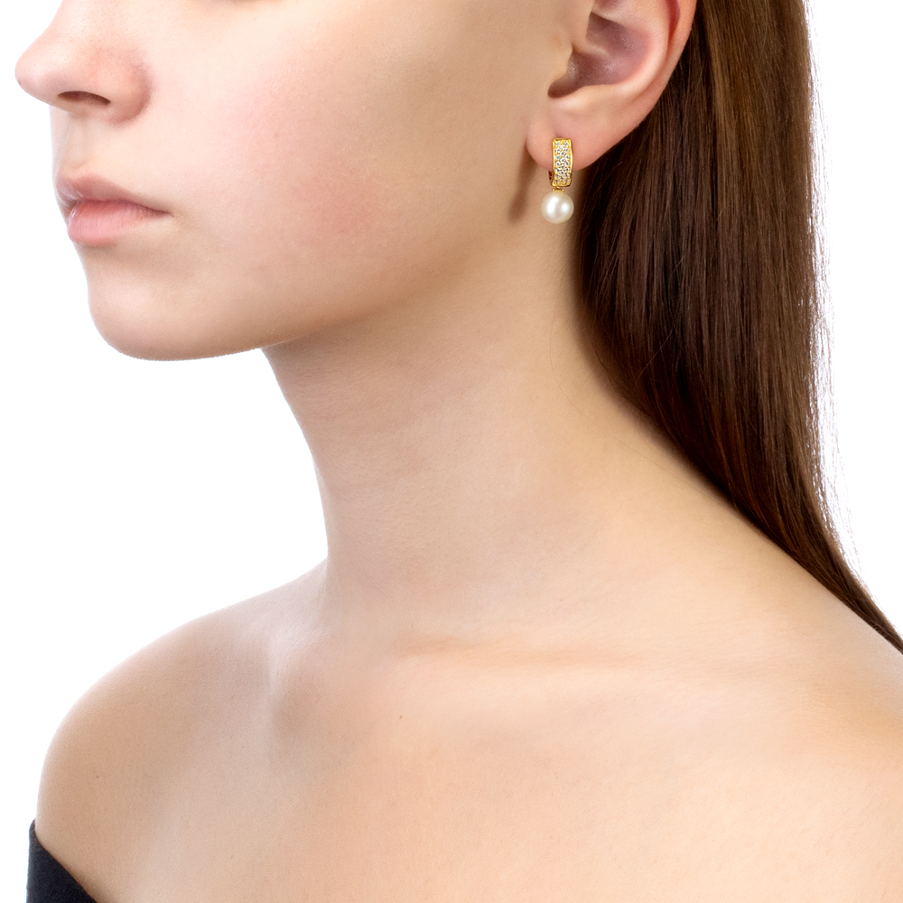 Серьги из серебра с белыми жемчужинами 8,5-9 мм. Артикул 9618 Серьги из серебра с белыми жемчужинами 8,5-9 мм. Артикул 9618