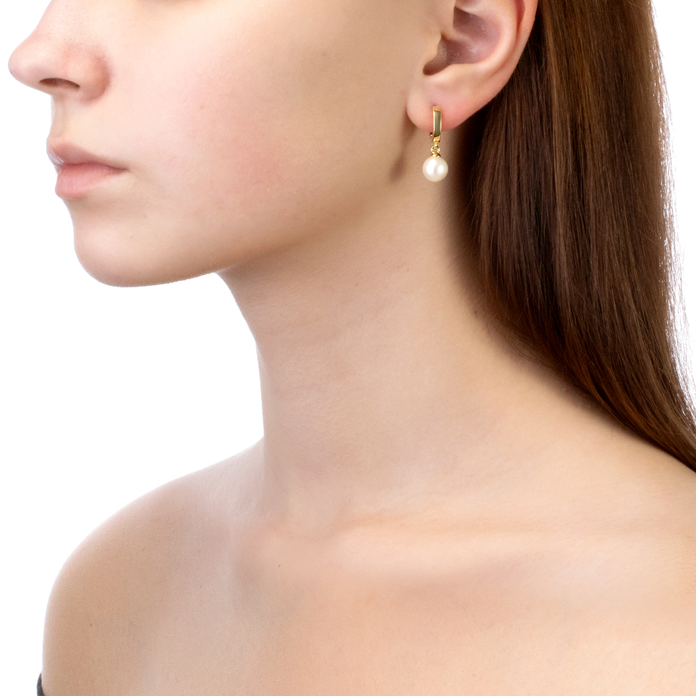 Серьги из серебра с белыми жемчужинами 8-8,5 мм. Артикул 10429 Серьги из серебра с белыми жемчужинами 8-8,5 мм. Артикул 10429