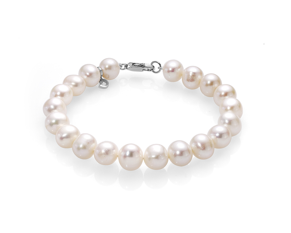 Браслет из белого овального речного жемчуга 9-10 мм. Качество жемчуга наивысшее ААА. Артикул 11840 Браслет из белого овального речного жемчуга 9-10 мм. Качество жемчуга наивысшее ААА. Артикул 11840