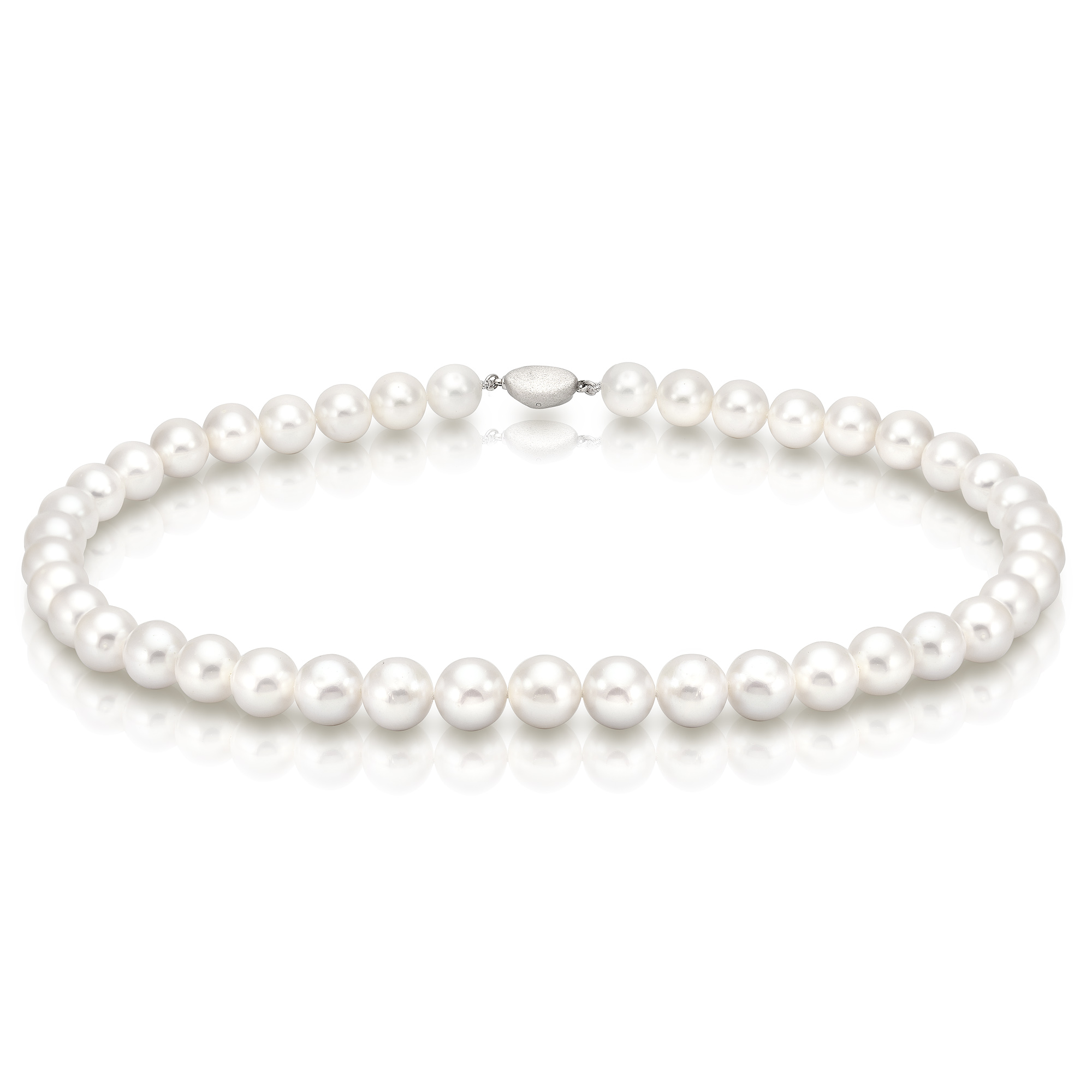 Ожерелье из белого круглого морского жемчуга 9-11,5 мм. Качество жемчуга высокое АА+. Артикул 10572