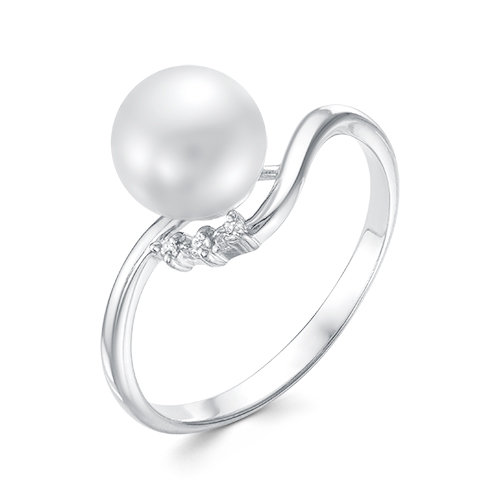 Кольцо из белого золота 585 пробы с белой жемчужиной 8-8,5 мм. Артикул 12353 Кольцо из белого золота 585 пробы с белой жемчужиной 8-8,5 мм. Артикул 12353