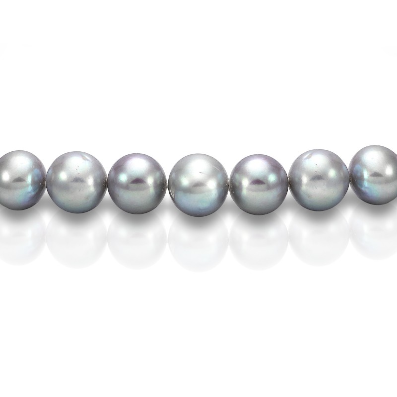 Ожерелье из серого круглого речного жемчуга 11,5-12 мм. Качество жемчуга высокое АА+. Артикул 8287 Ожерелье из серого круглого речного жемчуга 11,5-12 мм. Качество жемчуга высокое АА+. Артикул 8287